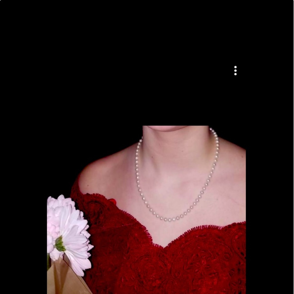 burgundy medium dress. (necklace not being sold)